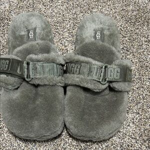 UGG sage, green Fluffy Sandals